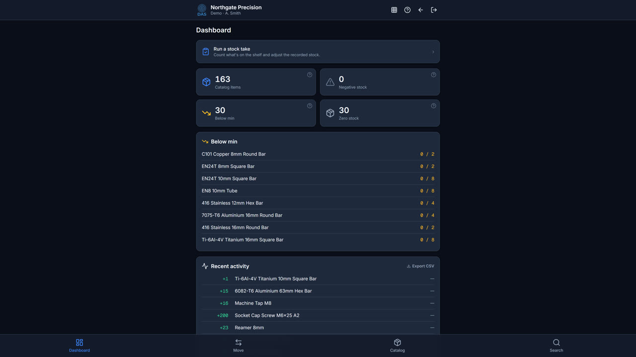 DASFind inventory demo